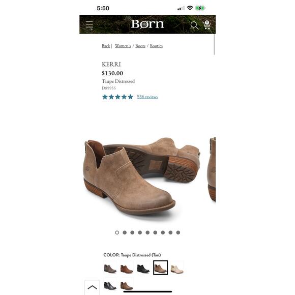 Born Distressed Brown Leather Western Ankle Comfort Rubber Sole Bootie Boots 8.5 - Picture 2 of 13